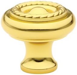 Emtek Rope Cabinet Knob, 1-1/4" Dimension, Polished Brass 86113US3