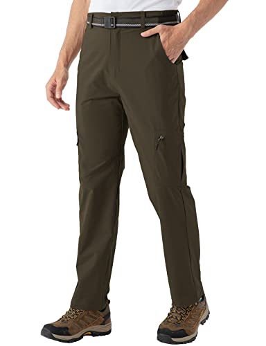 Rdruko Men's Lightweight Work Pants Waterproof Quick Dry Stertch Outdoor Hiking Climbing Nylon Pants (Brown,Us 40) #TOP2