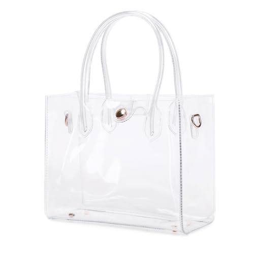 Bolso transparente para mujer, bolsa tote aprobada para estadio miniatura 1