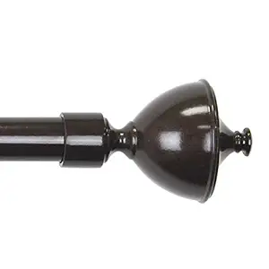 CHICOLOGY Modern Urn Finial Drapery Hardware Curtain Rod 3/4-inch Diameter, Extends 48 to 86 in, Davide Bronze (100% Steel)