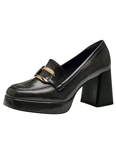 Tamaris Damen Trotteur Blockabsatz bequem; Olive, EU 36