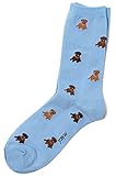 J.Crew Factory Women's Trouser Socks (Blue Labrador Puppy)