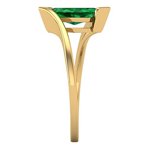 Clara Pucci 1Ct Marquise Cut - Created Emerald - 14k White Gold - Solitaire Wedding Engagement Bridal Promise Ring3