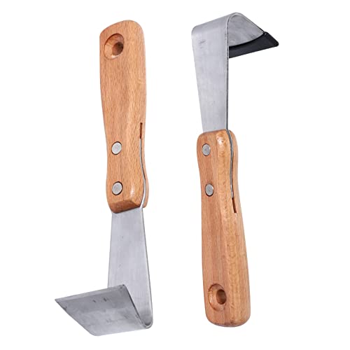CIYODO 2 Pcs Hand Cutters for Fruit Tree Debarking Knife Wood Handle Garden Scarpers