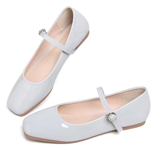 Image of LUXINYU Women's Slip on Flats,Classy Round Toe Solid Classic Mary Jane Ballet Dance Shoes Soft Comfortable PU Flat Shoes