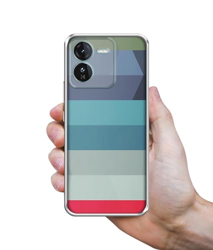 Image of Colorful Lines Design Printed Silicon Soft TPU Back Case Cover for iQOO Z9 5G, Multicolour