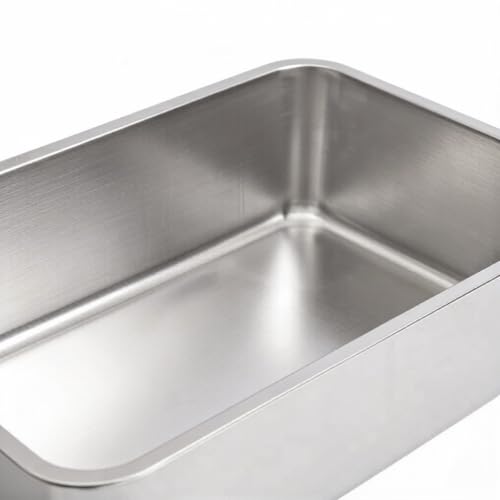 Arenero grande con lados altos para gatos grandes, gris miniatura 3