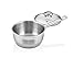 SAFINOX 18/10 Stainless Steel Tri-Ply Thermo Capsulated Bottom 3-Quart Sauce Pan with Glass Lid, Induction Ready, Dishwasher Safe