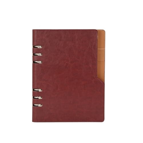 Carnet A5 en cuir PU lot de 2 cahiers d'affaires à feuillets mobiles marron