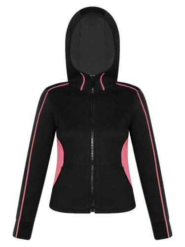 ACSUSS Abrigo de neopreno para mujer con capucha para surf rosa talla grande miniatura 1