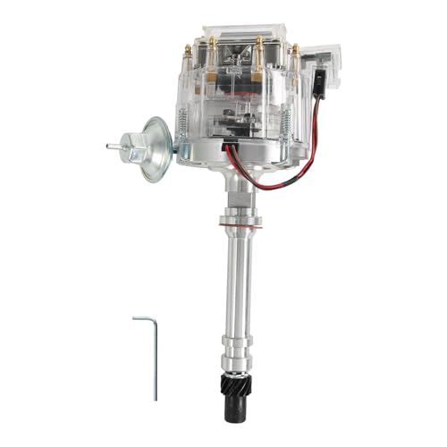 HEI Distributor Clear Cap Compatible with Chevy GM SBC V8 283 305 307 327 350 400 Small Blocks BBC 396 427 454 Big Block 65K Coil 7500 RPM