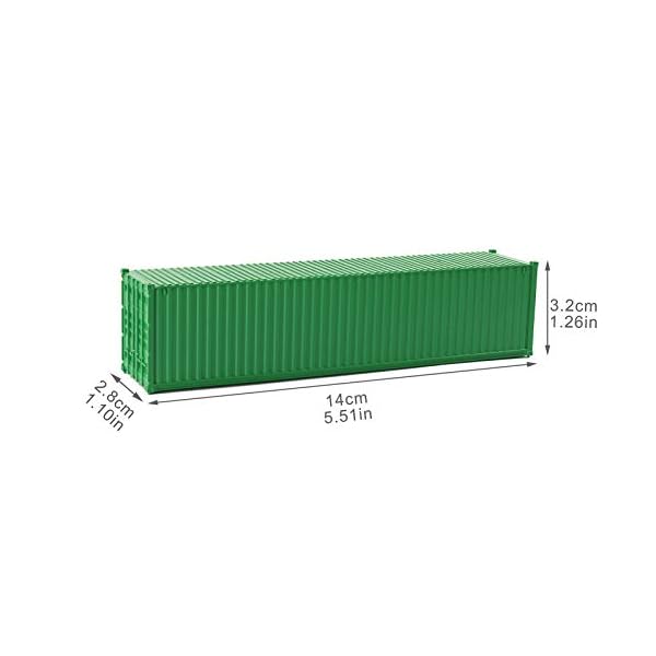 Evemodel 3Stk. 40ft Container Versand Güterwagen Spur H0 Modelleisenbahn Wagen 1:87 (grün) – Bild 3