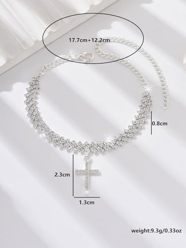 Image of Sora Tuki Ankle Bracelets for Women Waterproof Butterfly Heart Cross Anklets for Women Tennis Rhinestone Anklet Bracelet Large Plus Size Anklets Big Ankle Beach Summer Foot Jewelry