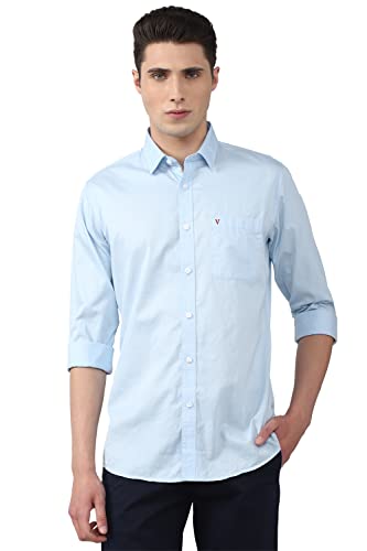 Image of Van Heusen Solid Casual Shirt for Men| Premium Cotton| Full Sleeves| Regular Fit |Breathable Fabric |