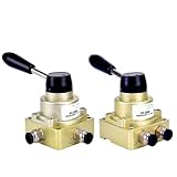 Control Valves HV200B Pneumatischer Schalter Manuelles Ventil Handventil HV200D Ein Einlass Und Zwei Auslass Zylindersteuerung Umkehrventil Handplatte(HV200B)