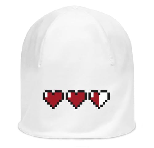 Bonnet 8 Bit Pixel Styled 90's blanc unisexe en coton fin extensible et taille unique