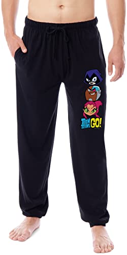 DC Comics Teen Titans Go! Mens' Raven Cyborg Starfire Character Sleep Jogger Pajama Pants
