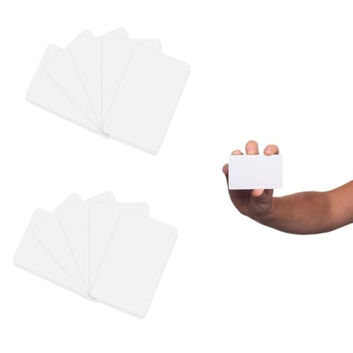 WUSJCOF 10er-Packung PVC-ID-Blankokarten Plastikkarten (weiß 85,5 x 54 mm)