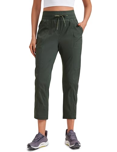 CRZ YOGA Damen Olivgrüne Jogginghose mit Taschen