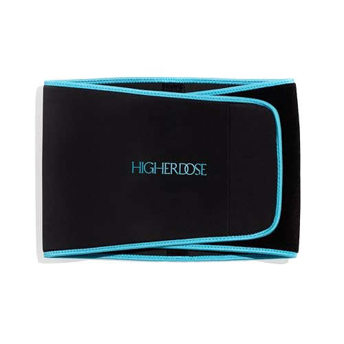 HigherDOSE Stomach Sweat Band - Waist Trainer for Women & Men - Helps Support Core & Lower Back - Locks in Heat & Amplifies Sweat - Pairs Well with Castor Oil for Detox Support (S/M)