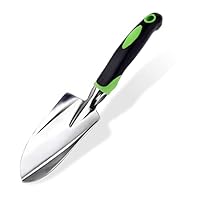 Gartenkelle & Handbreite Schaufel spitz, kleine gartenschaufel aus Edelstahl, weichem gummiertem, rutschfestem ergonomischem Griff, zum Pflanzen, Umpflanzen, Jäten, Bewegen und Glätten von Erde
