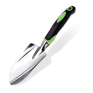 Garden Trowel & Hand Wide Shovel Pointed with Soft Rubberized Non-Slip Ergonomic Handle for Planting, Transplanting, Weeding, Moving and Smoothing Soil – Gardening Gift (Style 1)