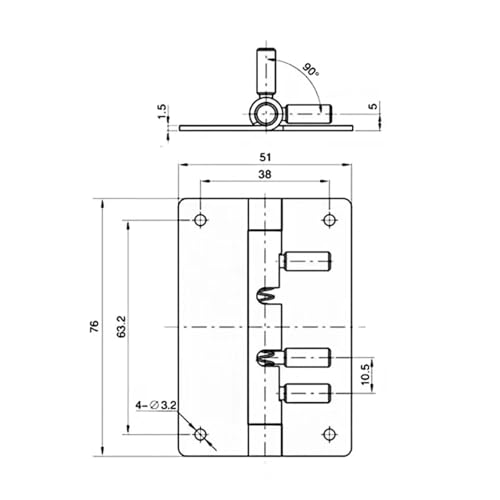 Charnière pliante durable en acier inoxydable pour armoire technique et boîte de distribution - 6
