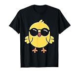 Animales Lindo Sencillo Pollito con gafas de sol Camiseta