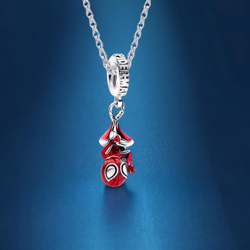 SpiderMan Pendant Necklace for Women and Man,Red Adjustable Spider Jewelry Chain,Ideal Spider Man's Pink Gift for spider man Fans,Cosplay,Daily Wear4