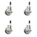 Service Caster Brand 5 Inch 316 Stainless Steel Light Duty Swivel Expanding Stem Caster Set of 4 Gray Polyurethane Caster Wheels and 1-1/4? Stem?1,400lbs. Total Cpty?Casters with Locking Brakes