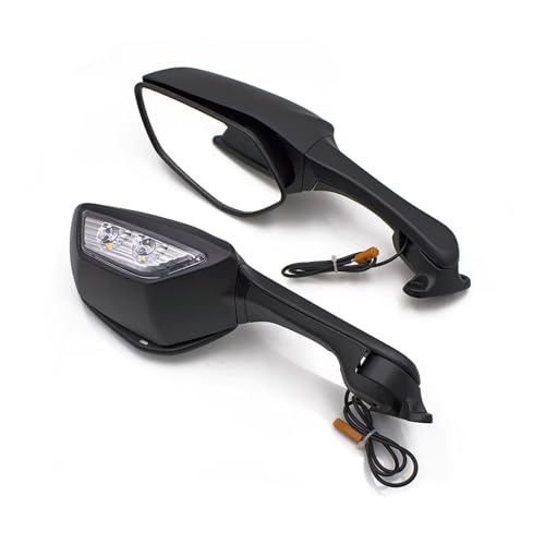 Espejo retrovisor motocicleta con luz señal giro LED y gran angular