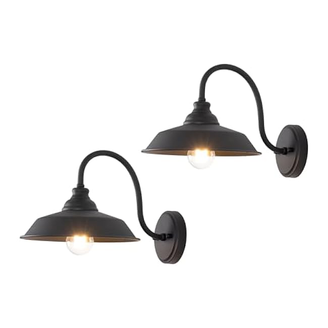 mirrea Farmhouse Wall Light 10 Dome Matte Black