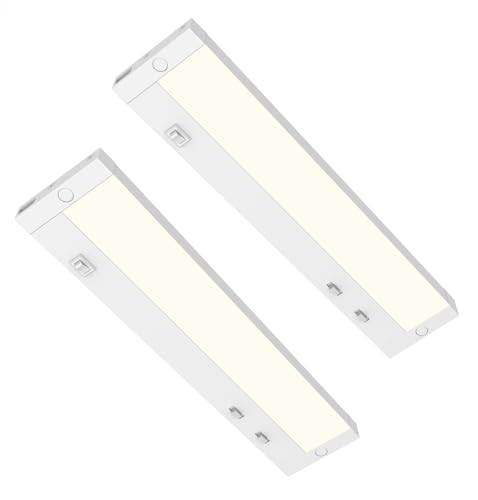 Image of Under Cabinet Lighting Plug in,7W 120V 3 Color 3000K /4000K /5000K,3 Brightness,Super Bright,Ultra Thin Under Counter Lights for Kitchen,Linkable LED Cabinet Light(12inch,White,2Pack)