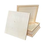 Wood Art Panels 12x12 Unfinished Wooden Canvas Panels 6-Pack Wood Frame for Oil Pouring Acrylics Painting Crafts