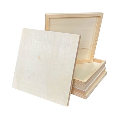 Wood Art Panels 12x12 Unfinished Wooden Canvas Panels 6-Pack Wood