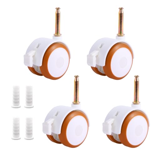 Vexnaro 4 Pièces Roulettes pour Meubles d'Enfants, Roulettes Silencieuses en Caoutchouc Pivotantes 360°, pour Lit Bébé Berceaux Chariots et Poussettes,...