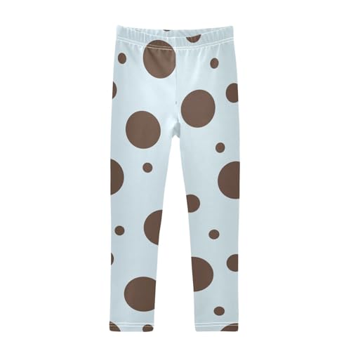 Light Blue Dot Girls Leggings,Workout Leggings for Girls Toddler Athletic Legging Size for 3-10T
