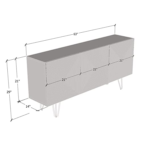 Meble Furniture Giza 3D 63" Sideboard (White) #TOP1