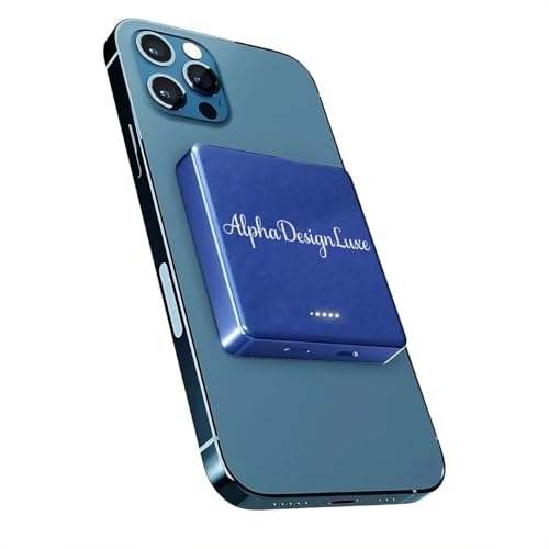 AlphaDesignLuxe Magnetic Power Bank Fast Charging 10000mAh Wireless Mag-Safe Charger Portable Battery Pack for Mobile Devices Cell Phones Smartphones iPhone Android Samsung Huawei Xiaomi