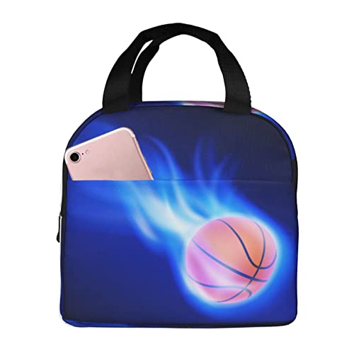 XVBCDFG Bolsa de almuerzo de pelota de baloncesto para oficina al aire libre, papel de aluminio portátil, aislamiento grueso y bolsa Bento para mantener fres
