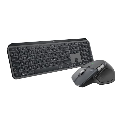 Logitech MX Master 4, Souris sans Fil Ergonomique avec Retour haptique performant avancé, Bluetooth, Windows, macOS + MX Keys S Clavier sans Fil Rechargeable USB C, Silencieux, AZERTY FRA - Graphite