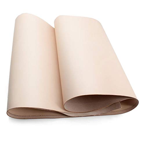 Leder Zuschnitt Echtem Leder Stoff Vintage Rindsleder Gemüse Blankleder, Dickleder, Punzierleder Gegerbtem Leder Handwerk Echt Kuh Verstecken Tan Full Grain Stück Stre(Color:Thick 1.5mm,Size:30x42cm) Cover