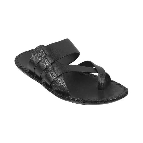 Image of Metro Men Faux Leather Thong Chappal