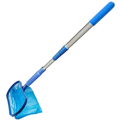 Daveyspa Swimming Pool Skimmer Net with Pole Deep Bag Net Heavy Duty Pool Leaf Rake with Deep Bag Leaf Catcher Cleaner with 3 Feet Adjustable Aluminum Telescopic Pole Stick Joint Upgrade Cover