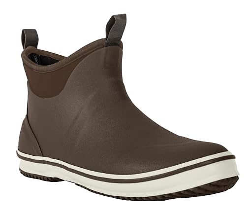Ubon Men's Deck Boots Waterproof Fishing Boots Outdoor Rubber Ankle Rain Boots