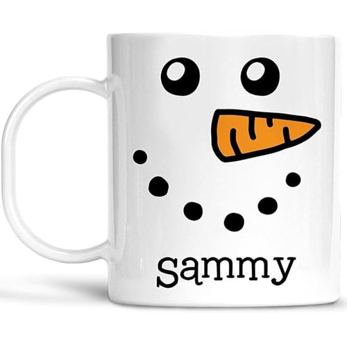 Kids Personalized Christmas Mug Snowman with Name Unbreakable Child's Cup