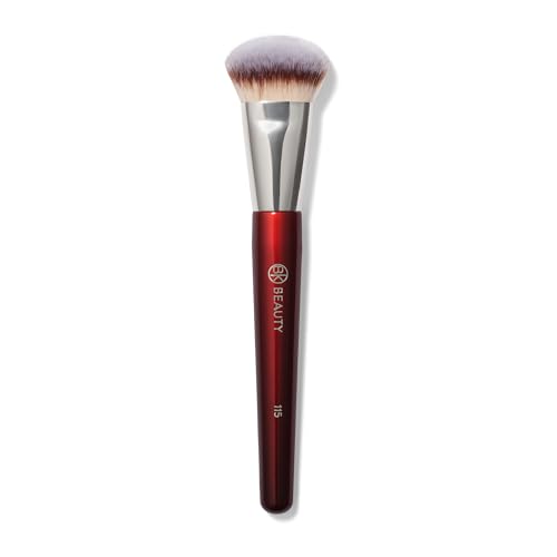 BK BEAUTY 115 MEDIUM CONTOURED FOUNDATION BRUSH Contoured Foundation Brush for Liquid Makeup - Foundation Makeup Brushes - Face Brush For Liquid Or Cream Foundation