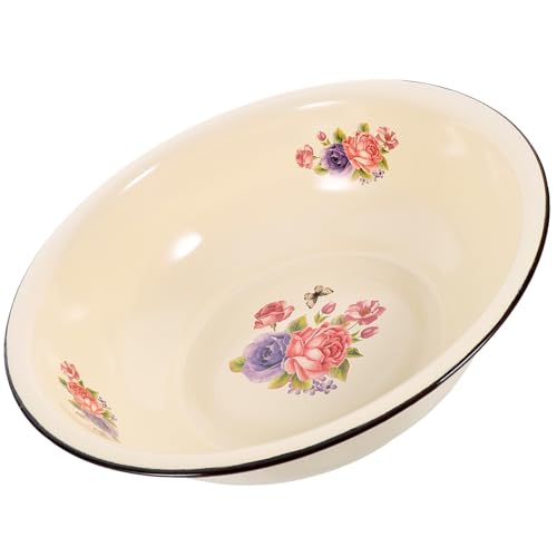 Tazón vintage esmaltado de 28 cm de diámetro para cocina miniatura 1