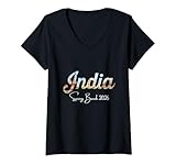 Photo Gallery donna india spring break 2026 viaggio di vacanza maglietta con collo a v Photo Gallery donna india spring break 2026 viaggio di vacanza maglietta con collo a v