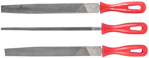 Werkzeyt Feilensatz 3-teilig - Geeignet für sämtliche Metalle - 200 mm Feilenlänge - Kunststoff-Griffe - Hochwertige Carbonklingen / Rundfeile / Halbrundpfeile / Flachstumpffeile / CPT966903